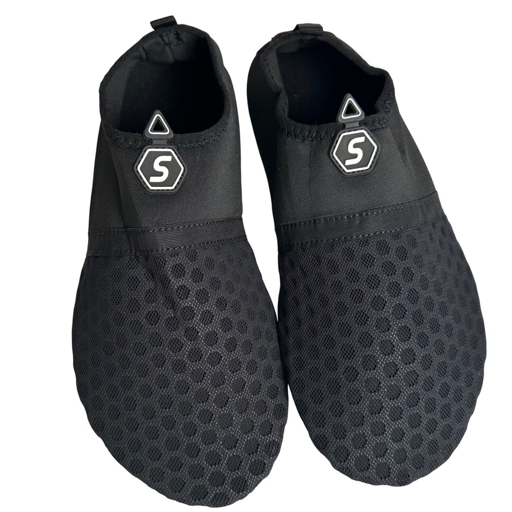Seekway Mens Unisex Water Shoes Black Mesh Slip On Aqua Socks EU Size‎ 44-45